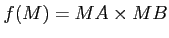 $f(M)=MA \times MB$